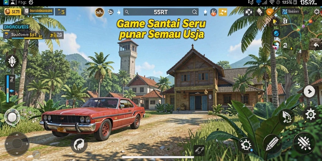 Tampilan menarik dari gameplay santai 55RT yang menyenangkan.