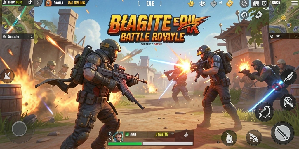 Gameplay seru 666J dalam pertempuran Battle Royale.