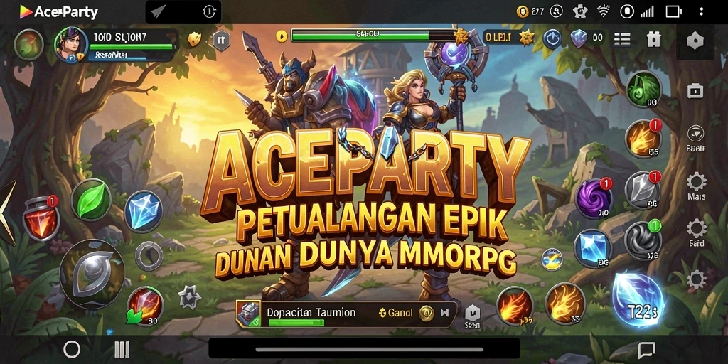Tangkapan layar gameplay ACEPARTY yang menyajikan aksi pertarungan yang mendebarkan.