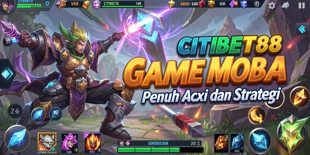 Tangkapan layar gameplay intens CITIBET88 yang menampilkan strategi tim.