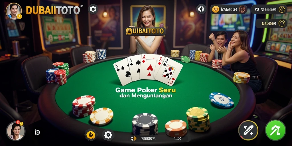 Tampilan permainan Poker yang mengasyikkan di DUBAITOTO.