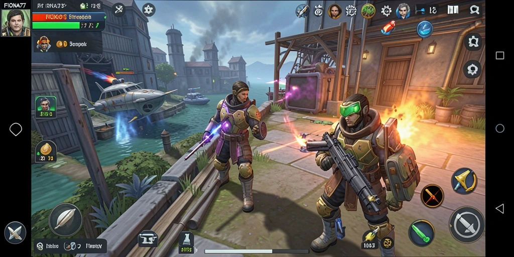 Tangkapan layar gameplay FIONA77 yang menunjukkan pertempuran strategi yang mendebarkan.