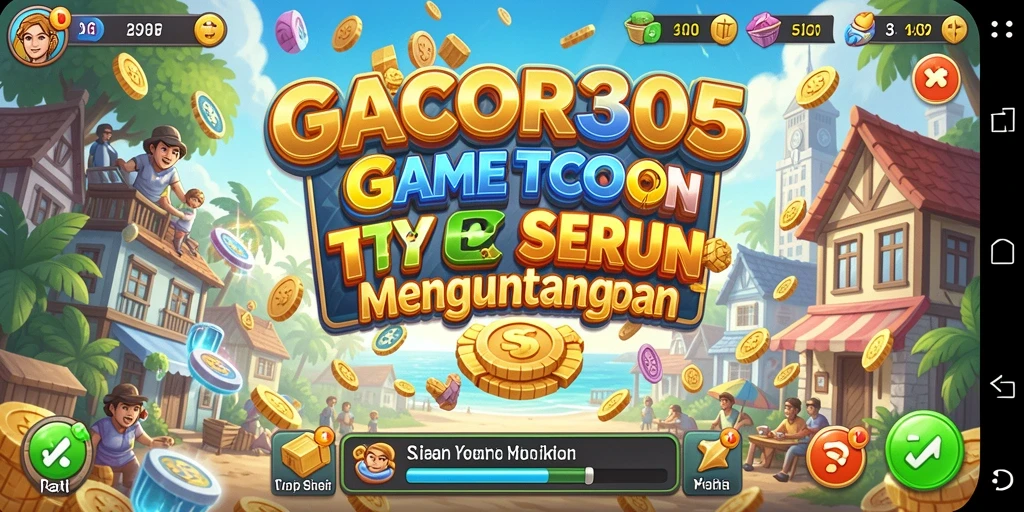Screenshot GACOR305 menampilkan aksi seru dalam membangun kerajaan bisnis.