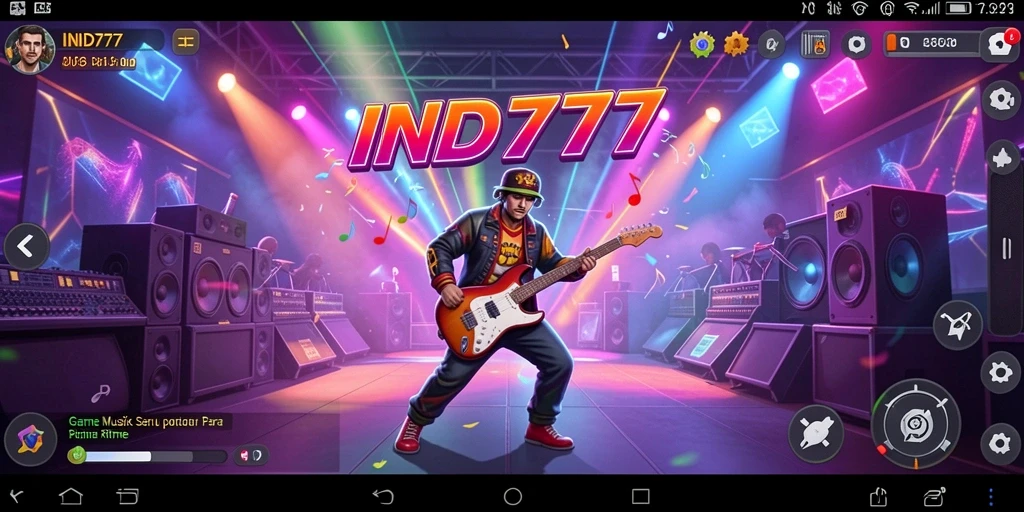 Tampilan gameplay IND777 dengan berbagai lagu dan fitur menarik.