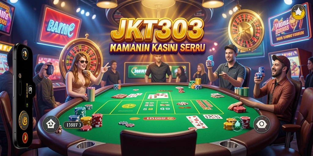 Tampilan seru gameplay JKT303 dalam format kasino modern.