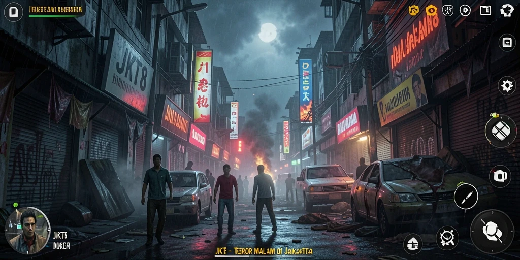 Tangkapan layar momen ketegangan di JKT8 saat menghadapi makhluk hantu.