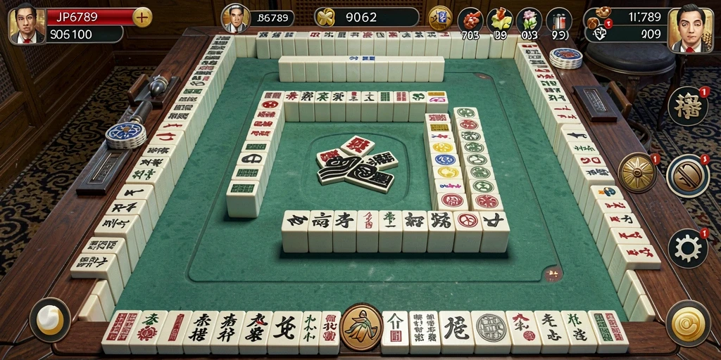 Gameplay seru di JP6789 dengan ubin Mahjong yang berwarna-warni.