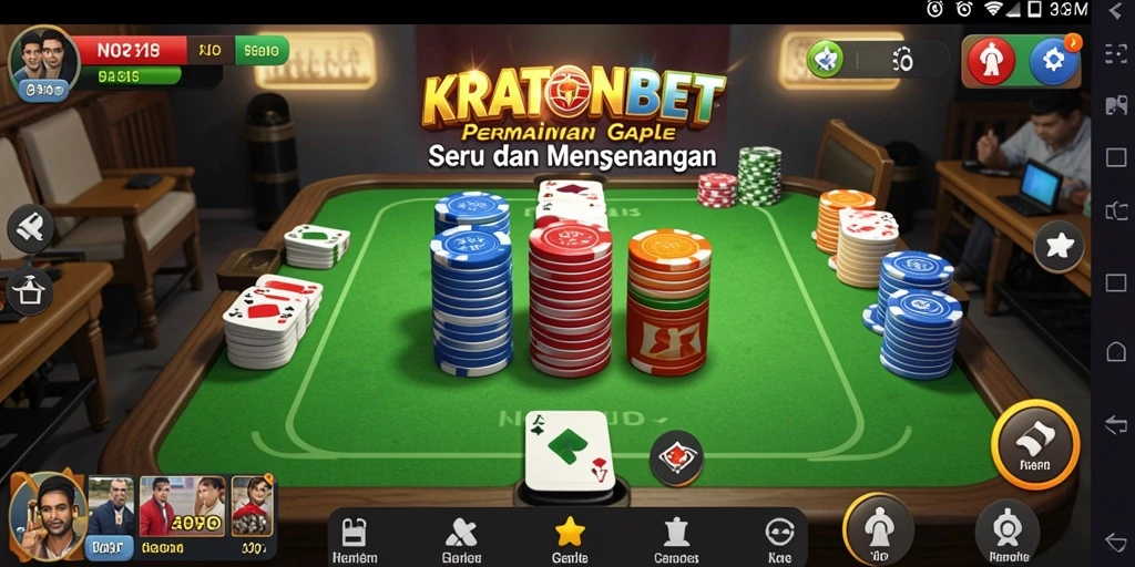 Tampilan gameplay seru permainan Gaple di KRATONBET.