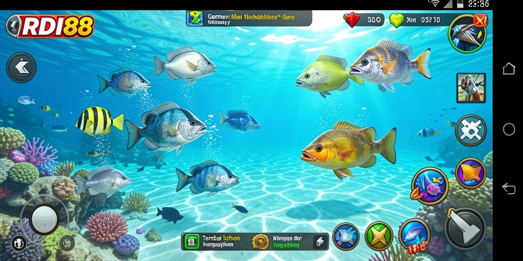 Tampilan menarik dari gameplay RDI88 Tembak Ikan.