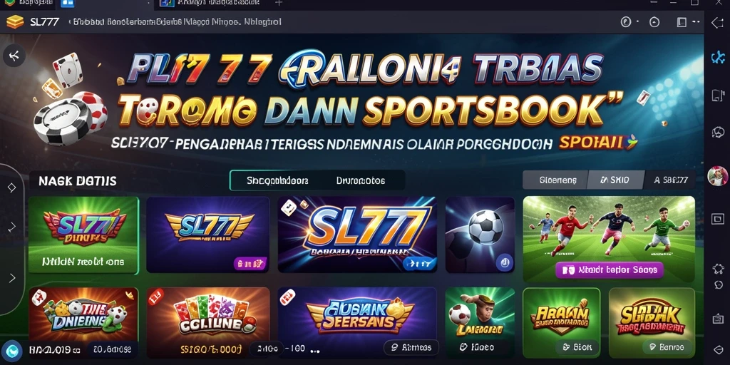 Tampilan utama SL777 menampilkan berbagai pilihan taruhan olahraga yang menarik.