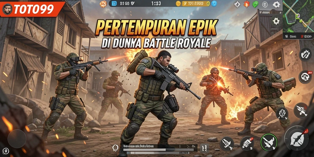 Gameplay seru di TOTO99 dengan pertarungan intens dalam arena Battle Royale.