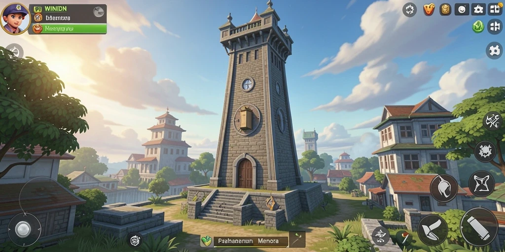 Gameplay menarik dari WINIDN dengan berbagai menara pertahanan.