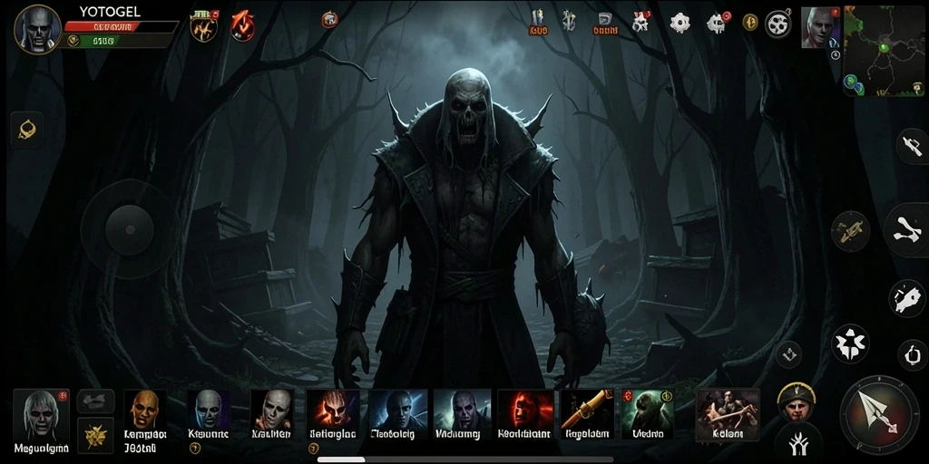 Screenshot YOTOGEL menampilkan momen menegangkan dalam gameplay yang mengerikan.